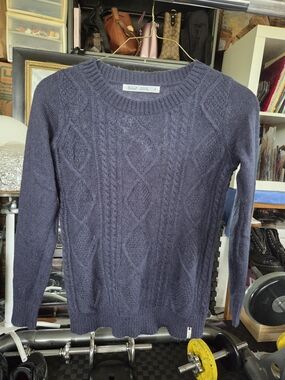 Woolrich Vintage Sweater for Women Small 100% Wool Made In USA Navy Blue